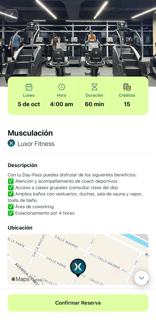 Detalle de una reserva